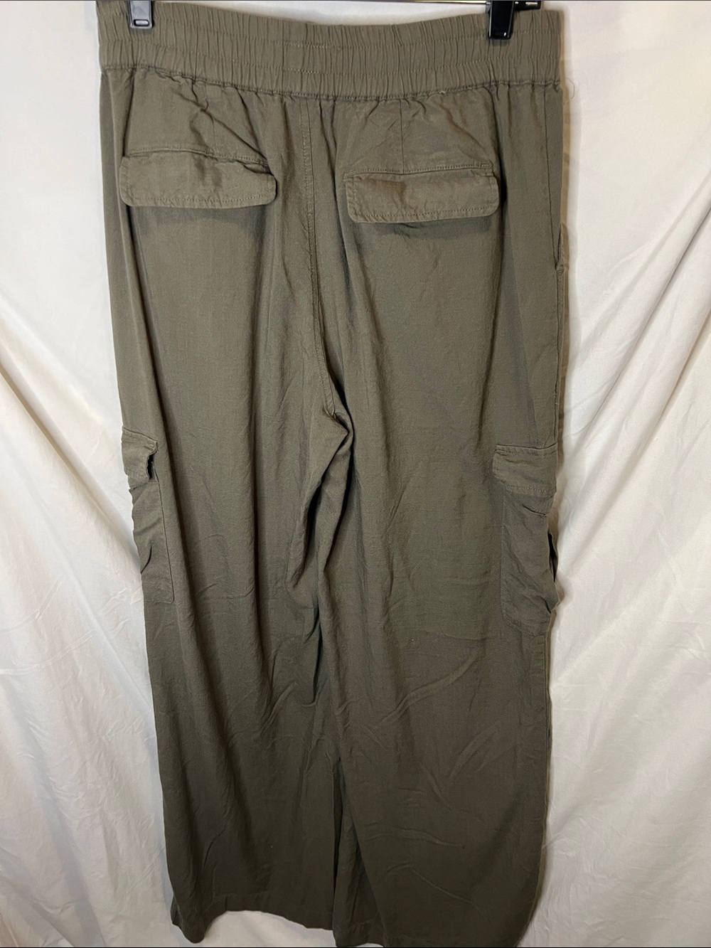 Marine Layer Olive Green Wide Leg Cargo Pants Utility Pull-On - Picture 5 of 10